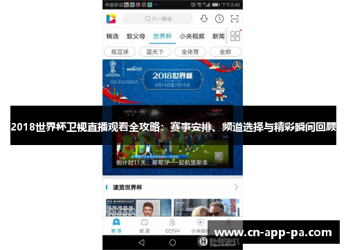 2018世界杯卫视直播观看全攻略：赛事安排、频道选择与精彩瞬间回顾